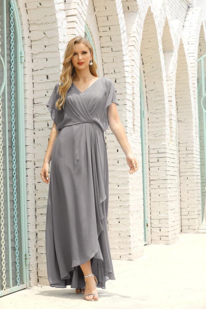 Numbersea  Mother of The Bride Dresses Plus Size V-Neck Floor Length Formal Prom Dress for Wedding Guest 28020
