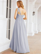 Numbersea One Shoulder Bridesmaid Dresses Long Maxi Formal Evening Party Prom Gowns 28061