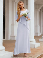 Numbersea Formal Party Gown Dress Long Mother of The Bride Dresses with Ruffle Cape 28026