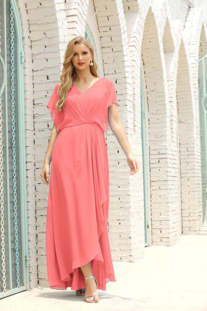 Numbersea  Mother of The Bride Dresses Plus Size V-Neck Floor Length Formal Prom Dress for Wedding Guest 28020