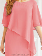 Numbersea Formal Party Gown Dress Long Mother of The Bride Dresses with Ruffle Cape 28026