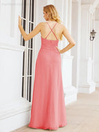 Numbersea Halter Bridesmaid Dresses with Pockets Sleeveless Formal Evening Party Prom Gowns  28055