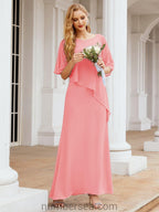Numbersea Formal Party Gown Dress Long Mother of The Bride Dresses with Ruffle Cape 28026
