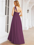 Numbersea One Shoulder Bridesmaid Dresses Long Maxi Formal Evening Party Prom Gowns 28061