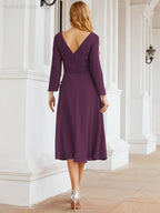 Bridesmaid Dress V-Back Waist Belt Mother of the Bride Wedding Guest 28031