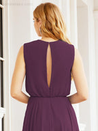 Numbersea Sleeveless Long Bridesmaid Dress A line Formal Evening Prom Gown 28025