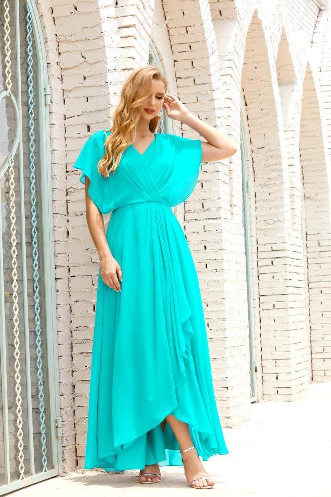 Numbersea  Mother of The Bride Dresses Plus Size V-Neck Floor Length Formal Prom Dress for Wedding Guest 28020