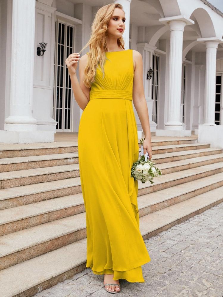 Numbersea Bridesmaid Dresses for Wedding Ruffles Long Formal Prom Gowns 28039
