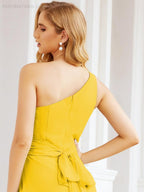 Numbersea One Shoulder Bridesmaid Dresses Long Formal Prom Gowns 28048