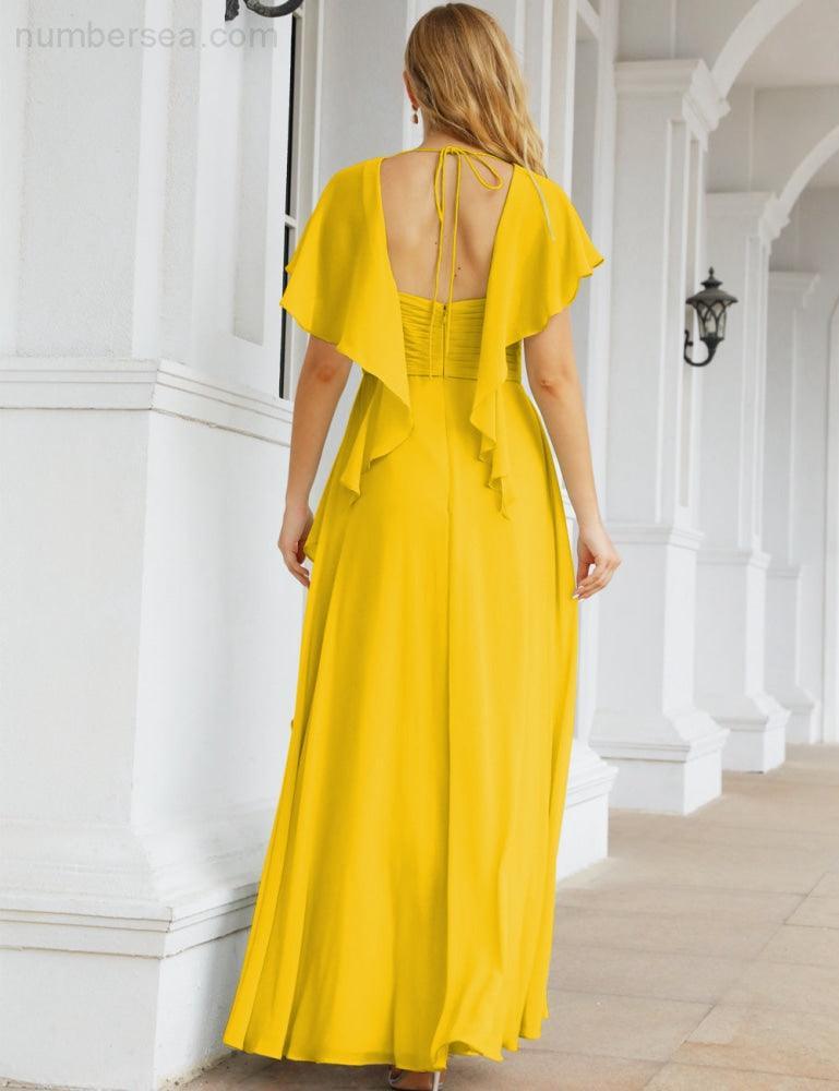 Numbersea Bridesmaid Dresses Backless Formal Prom Gowns for Evening Party Mother of The Bride Dress 28040