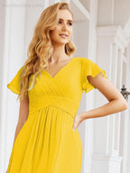 Numbersea Formal Prom Gowns for Mother of The Bride Cap Sleeves Bridesmaid Dress 28047