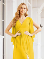 Numbersea Bridesmaid Dresses with Split for Wedding Party Flutter Sleeves 28045