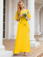 Numbersea Formal Party Gown Dress Long Mother of The Bride Dresses with Ruffle Cape 28026