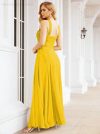 Numbersea Crisscross Halter Bridesmaid Dresses for Party Wedding Evening Prom Maxi Ball Gowns 28053