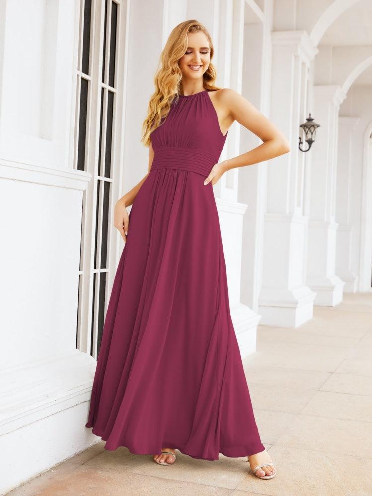 Numbersea Keyhole Bridesmaid Dresses Sleeveless Formal Evening Party Prom Gowns 28043