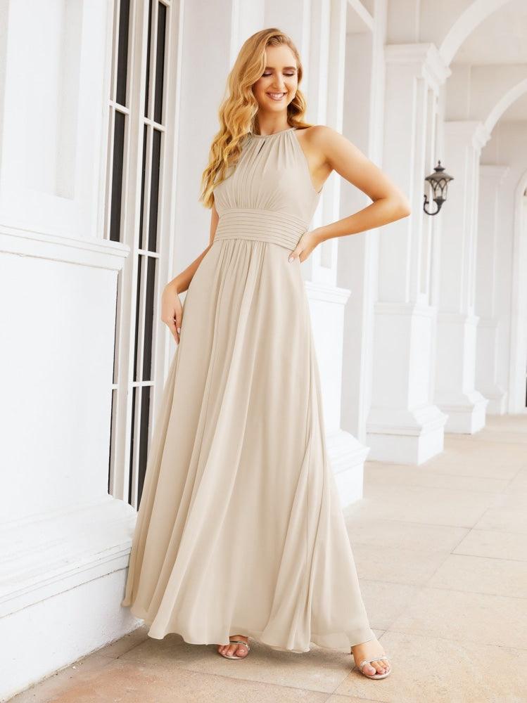 Numbersea Keyhole Bridesmaid Dresses Sleeveless Formal Evening Party Prom Gowns 28043
