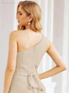 Numbersea One Shoulder Bridesmaid Dresses Long Formal Prom Gowns 28048
