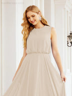 Numbersea Sleeveless Long Bridesmaid Dress A line Formal Evening Prom Gown 28025