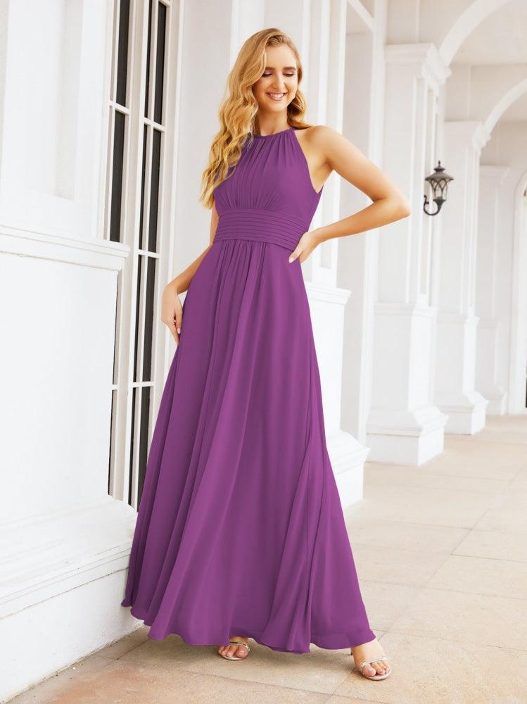 Numbersea Keyhole Bridesmaid Dresses Sleeveless Formal Evening Party Prom Gowns 28043