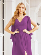 Numbersea Bridesmaid Dresses with Split for Wedding Party Flutter Sleeves 28045