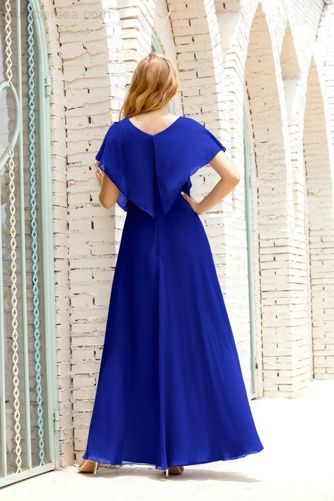 Numbersea  Mother of The Bride Dresses Plus Size V-Neck Floor Length Formal Prom Dress for Wedding Guest 28020