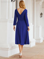 Bridesmaid Dress V-Back Waist Belt Mother of the Bride Wedding Guest 28031
