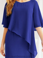 Numbersea Formal Party Gown Dress Long Mother of The Bride Dresses with Ruffle Cape 28026