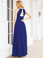 Numbersea Sleeveless Bridesmaid Dresses Long Prom Gown Zipper with Keyhole Back 28056