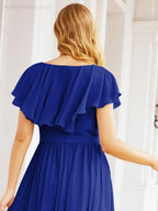Bridesmaid Dresses with Flutter Sleeves Formal Evening Party Prom Gowns 28044