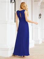 Formal Prom Gown Elegant V-Neck Sleeveless Bridesmaid Dresses for Wedding Party 28037