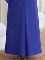Numbersea Formal Party Gown Dress Long Mother of The Bride Dresses with Ruffle Cape 28026