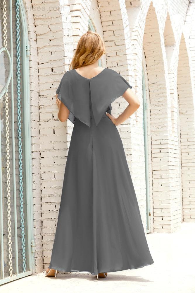 Numbersea  Mother of The Bride Dresses Plus Size V-Neck Floor Length Formal Prom Dress for Wedding Guest 28020
