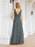 Numbersea Bridesmaid Dresses for Wedding Ruffles Long Formal Prom Gowns 28039