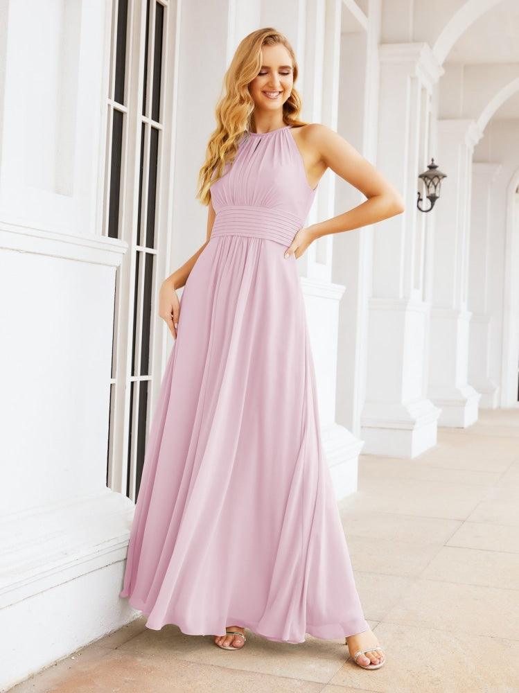 Numbersea Keyhole Bridesmaid Dresses Sleeveless Formal Evening Party Prom Gowns 28043