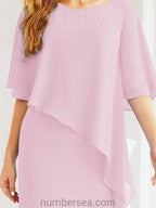 Numbersea Formal Party Gown Dress Long Mother of The Bride Dresses with Ruffle Cape 28026