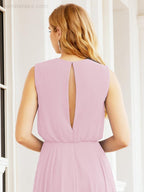 Numbersea Sleeveless Long Bridesmaid Dress A line Formal Evening Prom Gown 28025