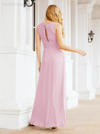 Formal Prom Gown Elegant V-Neck Sleeveless Bridesmaid Dresses for Wedding Party 28037