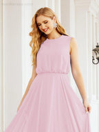 Numbersea Sleeveless Long Bridesmaid Dress A line Formal Evening Prom Gown 28025