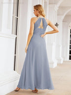 Numbersea Double Spaghetti Straps Bridesmaid Dresses for Women Long Formal Party Dress Side Split 28051