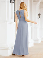 Formal Prom Gown Elegant V-Neck Sleeveless Bridesmaid Dresses for Wedding Party 28037
