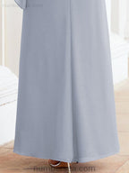Numbersea Formal Party Gown Dress Long Mother of The Bride Dresses with Ruffle Cape 28026