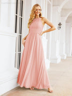Numbersea Keyhole Bridesmaid Dresses Sleeveless Formal Evening Party Prom Gowns 28043