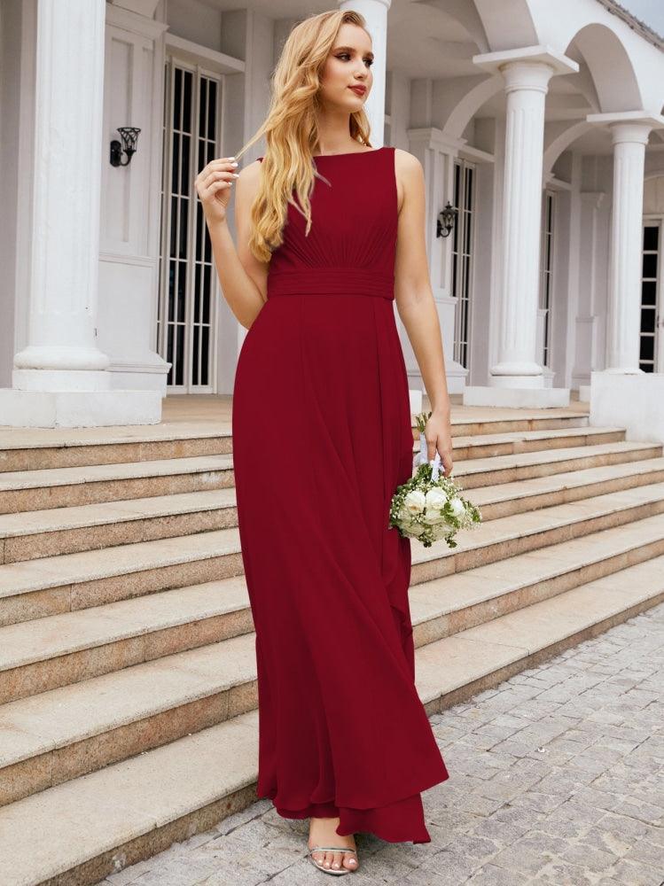 Numbersea Bridesmaid Dresses for Wedding Ruffles Long Formal Prom Gowns 28039