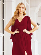 Numbersea Bridesmaid Dresses with Split for Wedding Party Flutter Sleeves 28045