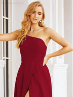 Numbersea Women's One Shoulder Formal Prom Gowns for Mother of The Bride Side Slit Bridesmaid Dresses 28052