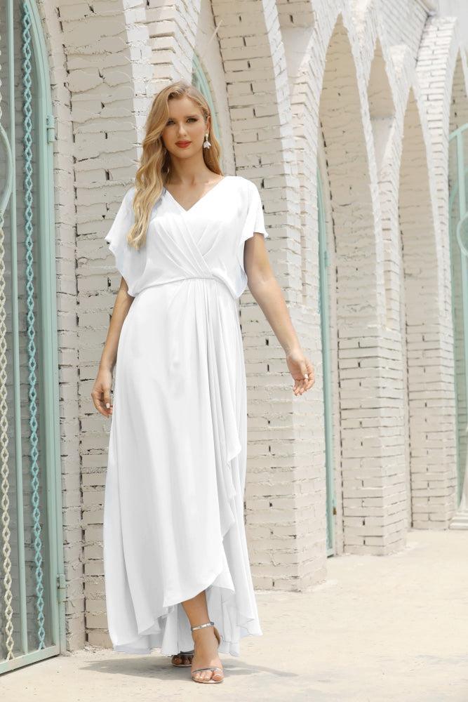 Numbersea  Mother of The Bride Dresses Plus Size V-Neck Floor Length Formal Prom Dress for Wedding Guest 28020