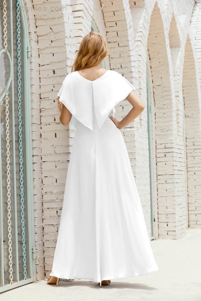 Numbersea  Mother of The Bride Dresses Plus Size V-Neck Floor Length Formal Prom Dress for Wedding Guest 28020