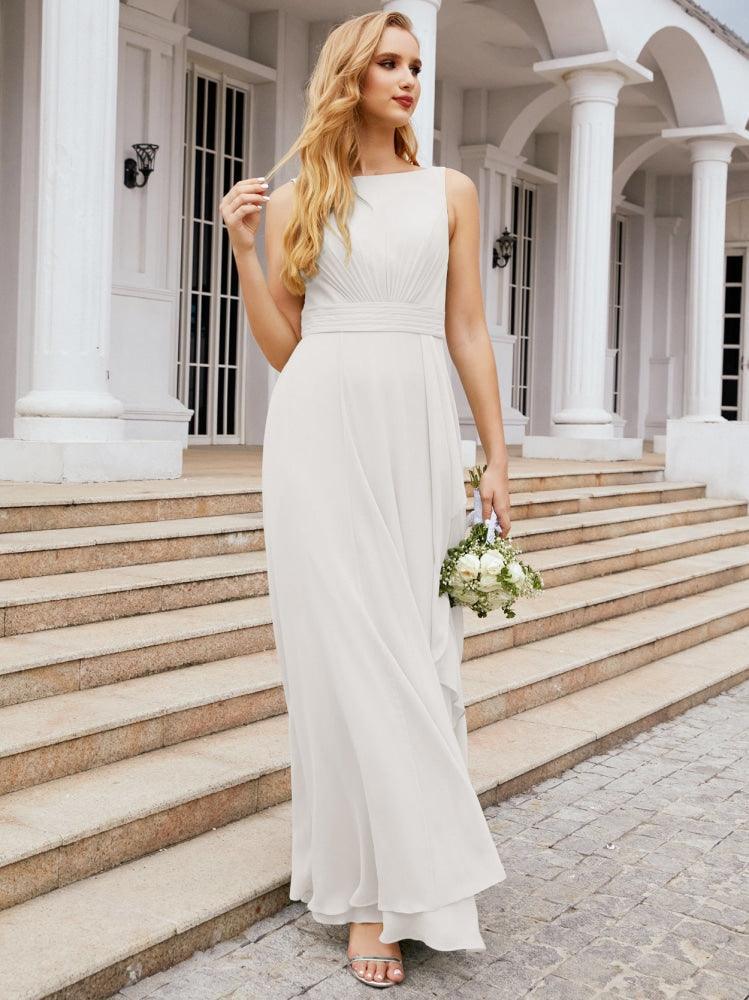 Numbersea Bridesmaid Dresses for Wedding Ruffles Long Formal Prom Gowns 28039
