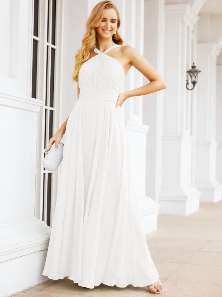 Numbersea Crisscross Halter Bridesmaid Dresses for Party Wedding Evening Prom Maxi Ball Gowns 28053
