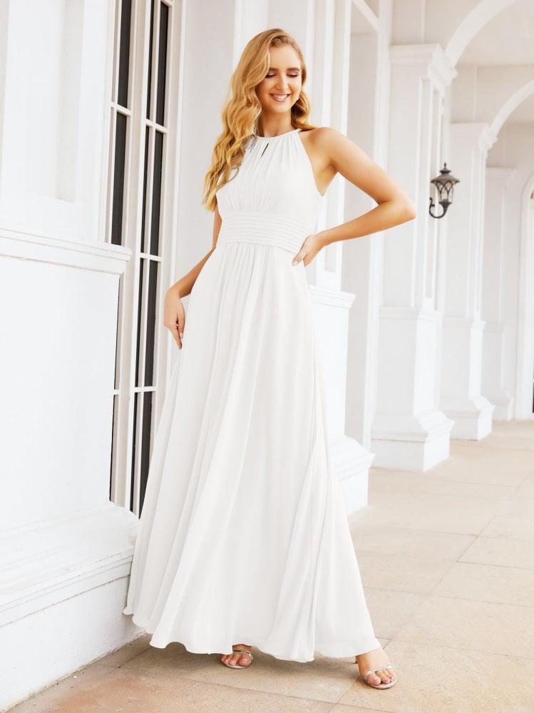Numbersea Keyhole Bridesmaid Dresses Sleeveless Formal Evening Party Prom Gowns 28043